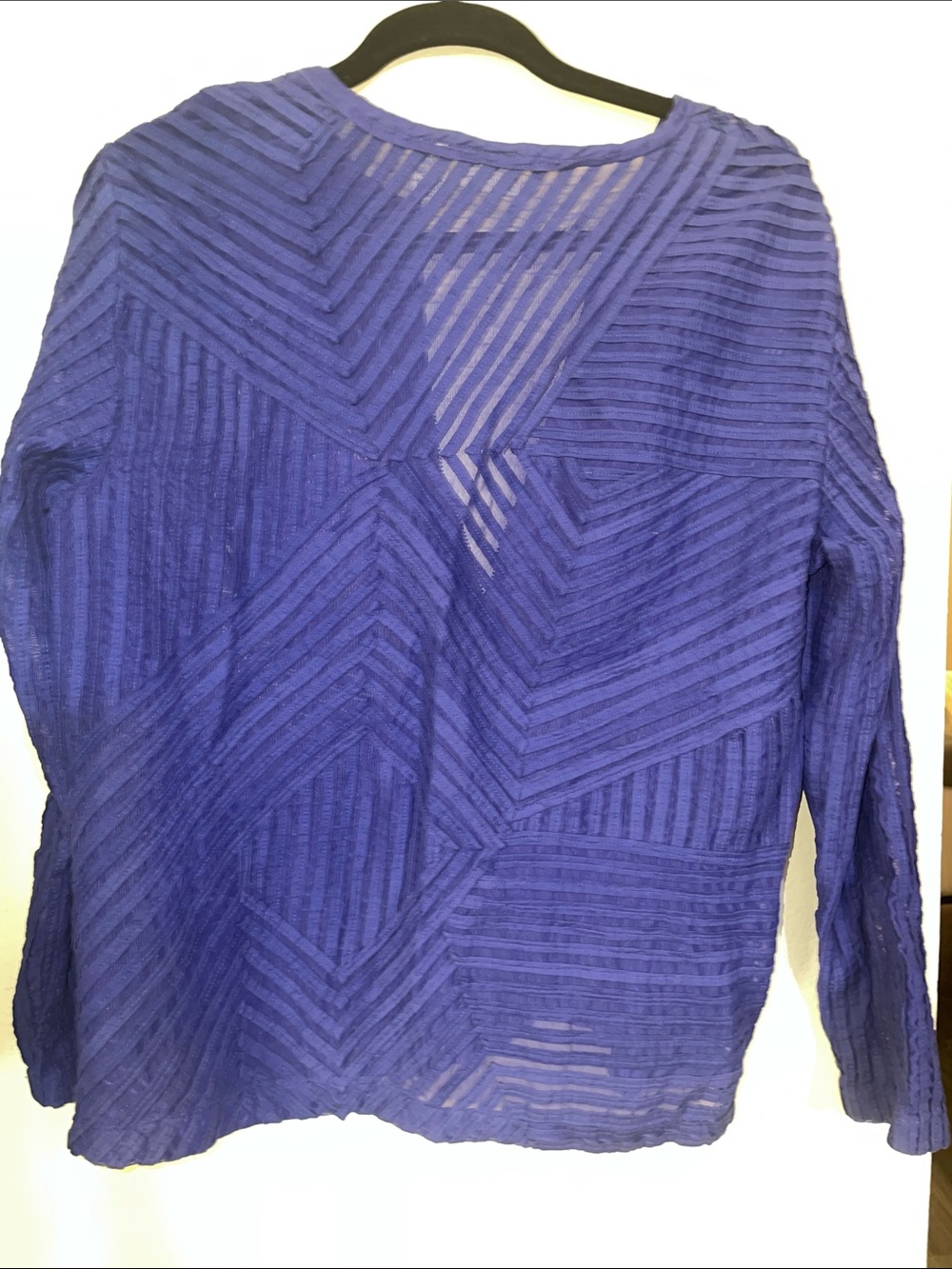Chico's Royal Blue Textured Zip-Front Blazer Jacket - Picture 3 of 3